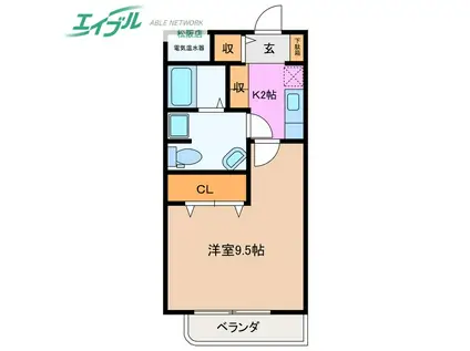 FREA TSUMUKI(1K/1階)の間取り写真