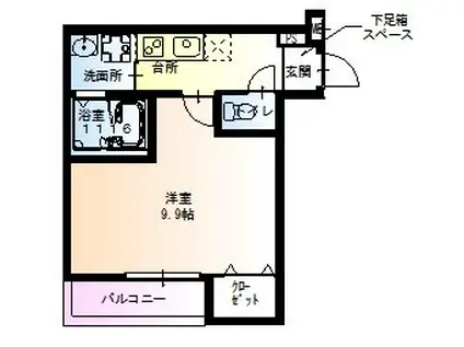 フジパレス武庫之荘南(1K/2階)の間取り写真