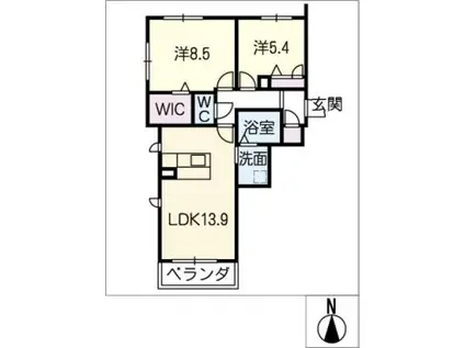 カスティージョ フェリス(2LDK/3階)の間取り写真