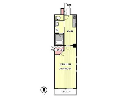 シティハウス目白(1K/3階)の間取り写真