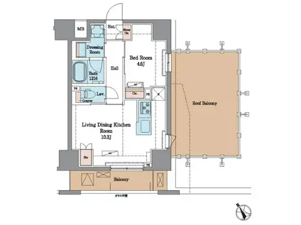 千住曙町M(1LDK/6階)の間取り写真