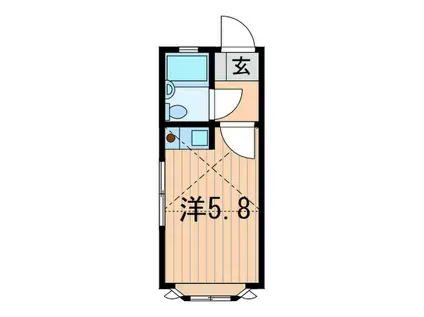 メゾンドブルージュ(ワンルーム/2階)の間取り写真