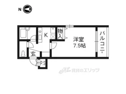 パレット(1K/4階)の間取り写真