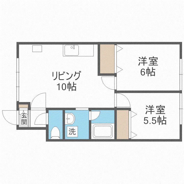 スウィートキャンディ(2LDK/2階)の間取り写真