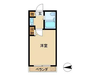 レインボープラザ(1K/1階)の間取り写真