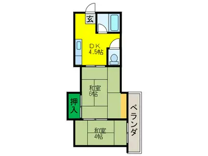 マンションサンエース(2DK/2階)の間取り写真