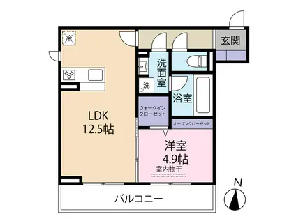 セレスティア本荘中ノ町(1LDK/3階)の間取り写真