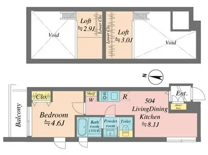 GRANDE SHAKUJIIDAI(1LDK/5階)の間取り写真