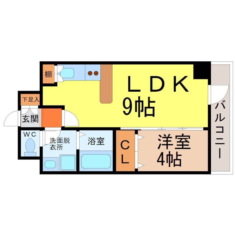 ヴェルジュコートI(1LDK/3階)の間取り写真