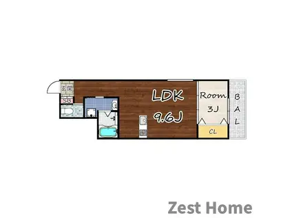 GAZELLE NOAH尼崎尾浜II(1LDK/2階)の間取り写真