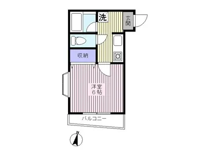 センチュリーハイツIII(1K/2階)の間取り写真