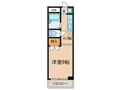 ユーハウス八事(1K/2階)の間取り写真