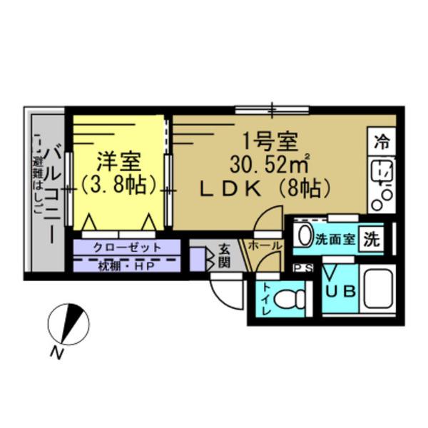スマイルレジデンス(1LDK/2階)の間取り写真