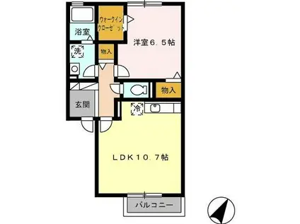 ジラソーレ(1LDK/2階)の間取り写真