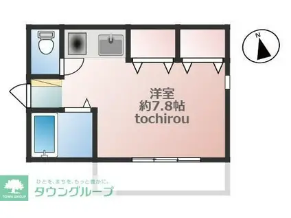 ニッポーハイツ II(ワンルーム/1階)の間取り写真