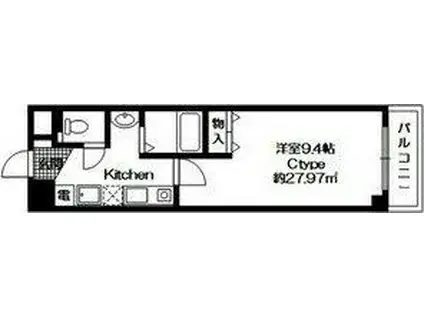 アグライア豊里(1K/8階)の間取り写真