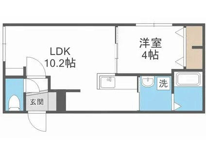 MILD(1LDK/3階)の間取り写真