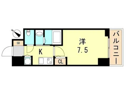セレニテ神戸元町クレア(1K/5階)の間取り写真