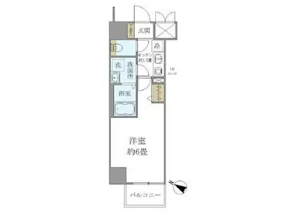 シエル白山A館(1K/6階)の間取り写真