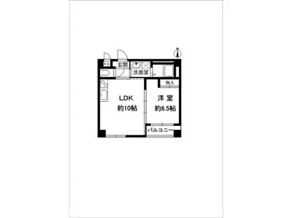 TOMYUフラットII(1LDK/2階)の間取り写真