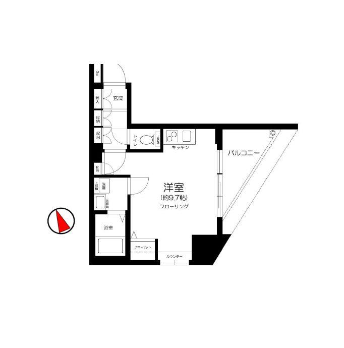 ロアール茅場町(ワンルーム/2階)の間取り写真