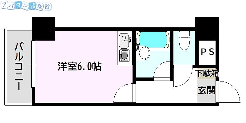 パレ・ドール日の出新潟(ワンルーム/2階)の間取り写真