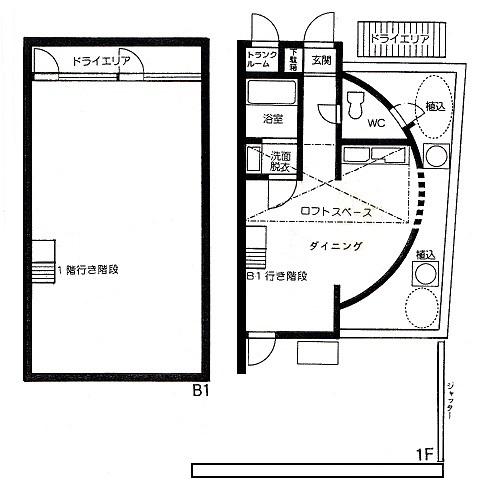 レイクサイド石神井(1DK/1階)の間取り写真