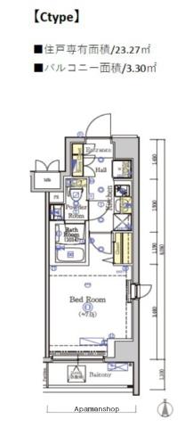SHOKEN RESIDENCE川崎東門前III(1K/8階)の間取り写真