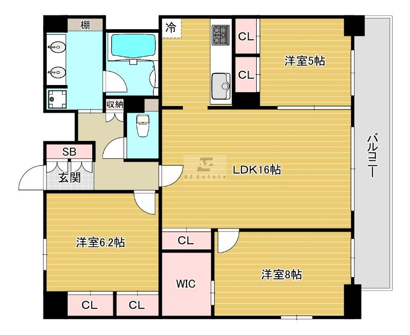 セノアタワー新大阪(3LDK/14階)の間取り写真
