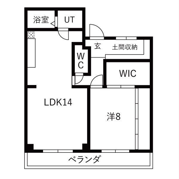 マンションオオノ(1LDK/4階)の間取り写真