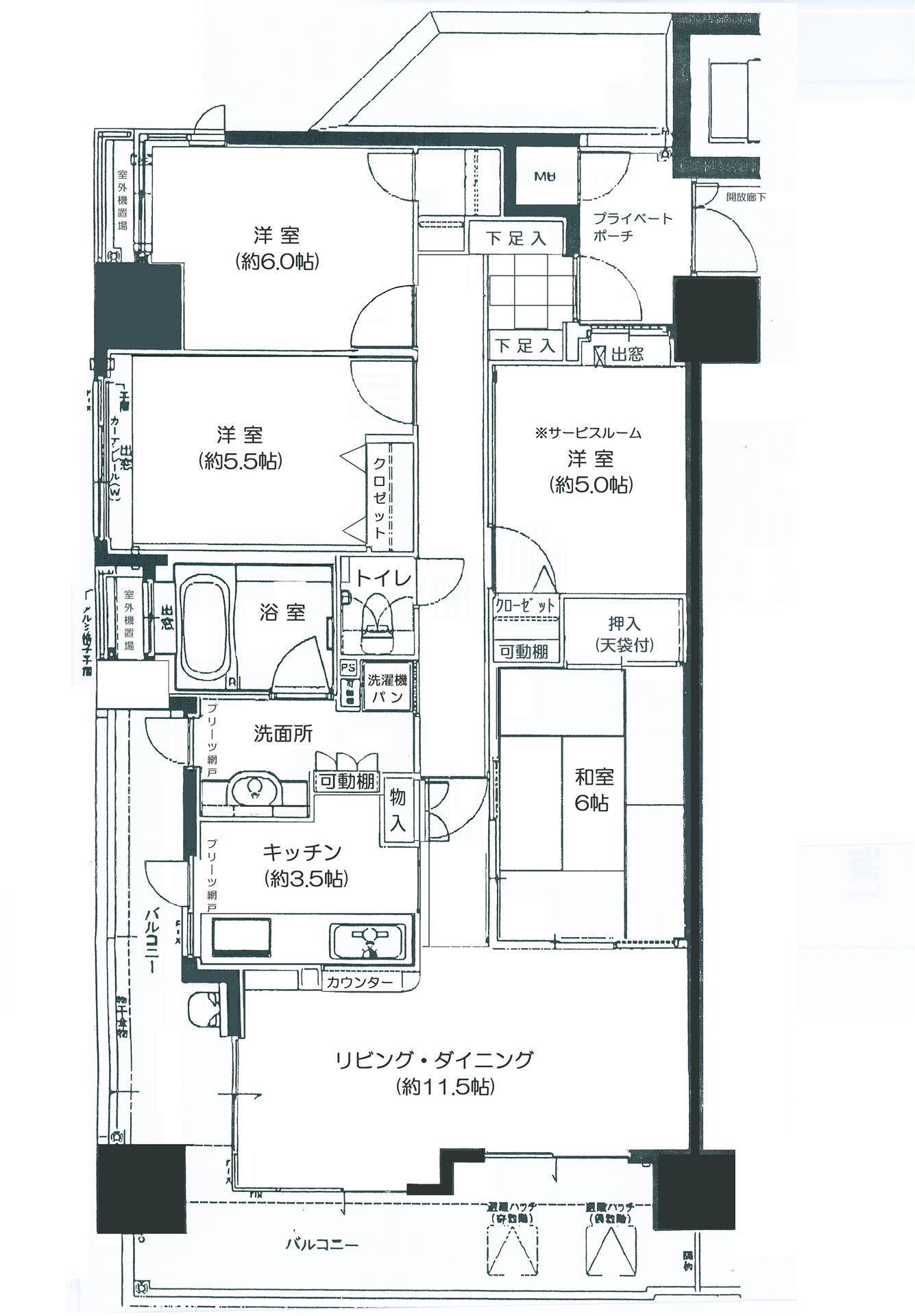 フローレンス城見町(3SLDK/5階)の間取り写真