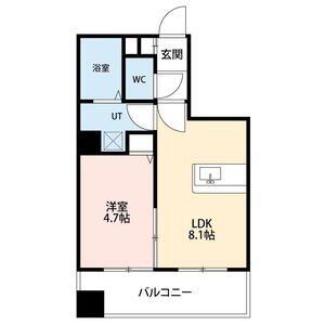 ローレル17(1LDK/4階)の間取り写真
