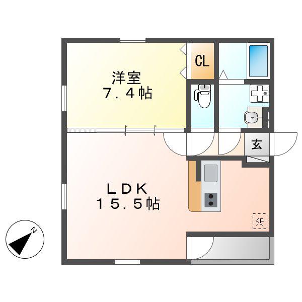 グランレーヴ大曽根II(1LDK/3階)の間取り写真
