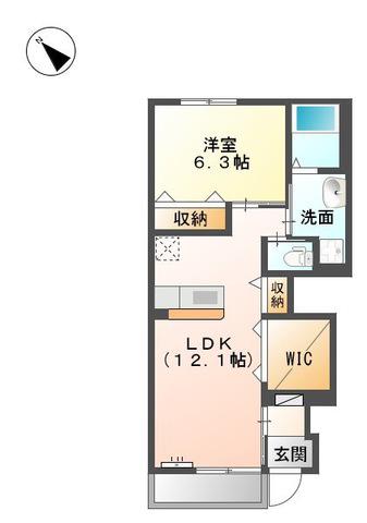 エスパース(1LDK/1階)の間取り写真
