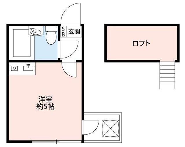 小金井グレイスハイム(ワンルーム/1階)の間取り写真