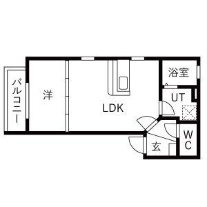GRAND CHARIOT(1LDK/2階)の間取り写真