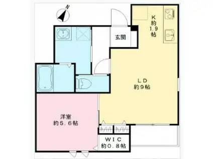 ポラリス(1LDK/2階)の間取り写真
