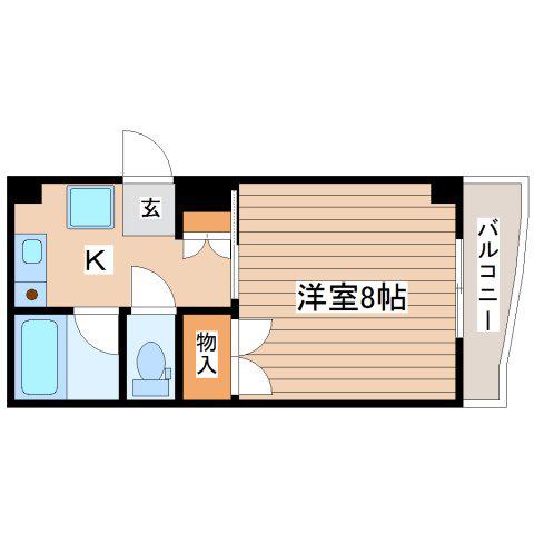 ひるとっぷ台原(1K/2階)の間取り写真