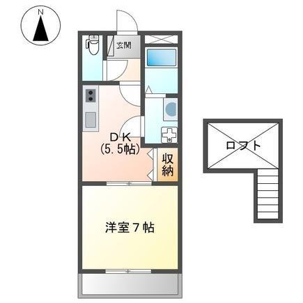 ガーデンホームオーブ(1DK/2階)の間取り写真