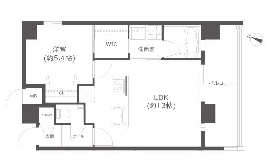 プラシオ平尾(1LDK/10階)の間取り写真