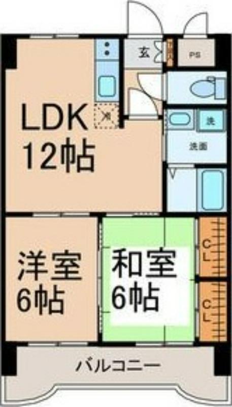 アネックス高畑(2LDK/3階)の間取り写真