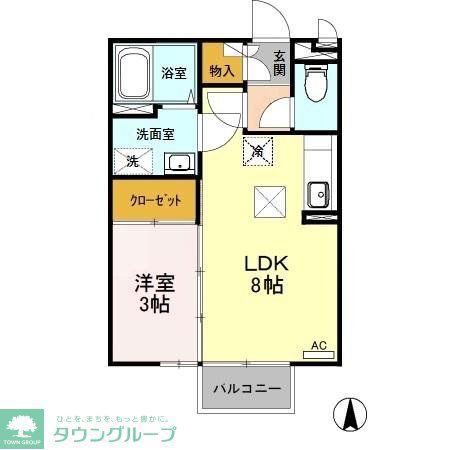 トアロード(1LDK/1階)の間取り写真