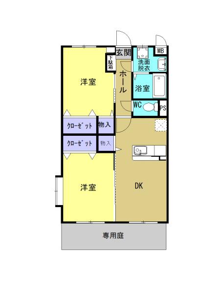 メゾン エトワール(2DK/1階)の間取り写真