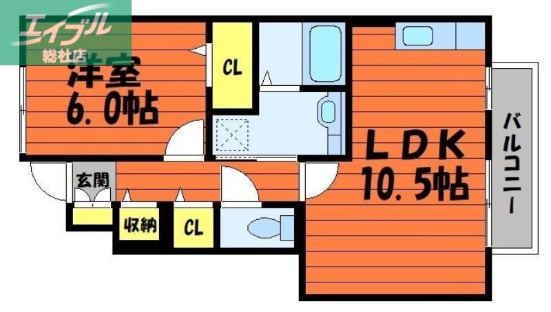 サリネージュ山手G(1LDK/1階)の間取り写真