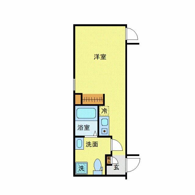 ルミエール大森(ワンルーム/1階)の間取り写真