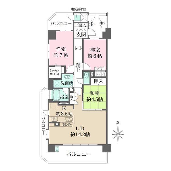 モアグレース八事富士見(3LDK/5階)の間取り写真