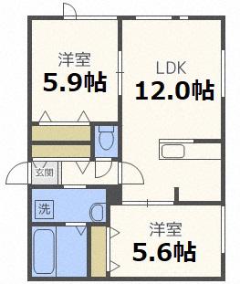 プレステージII(2LDK/2階)の間取り写真