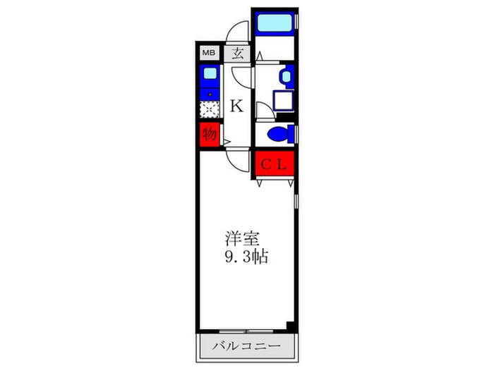 ビュー刀根山(1K/1階)の間取り写真
