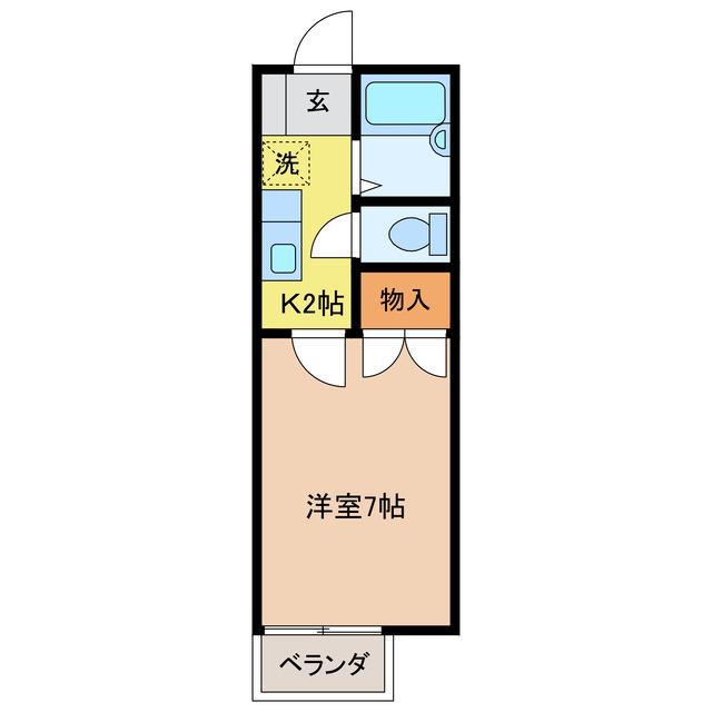 LIBERTY KUNIE II(1K/1階)の間取り写真