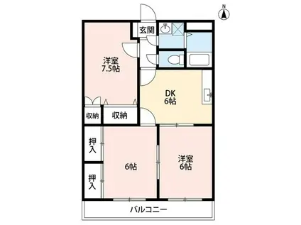 メゾンクオリティーI(3DK/1階)の間取り写真